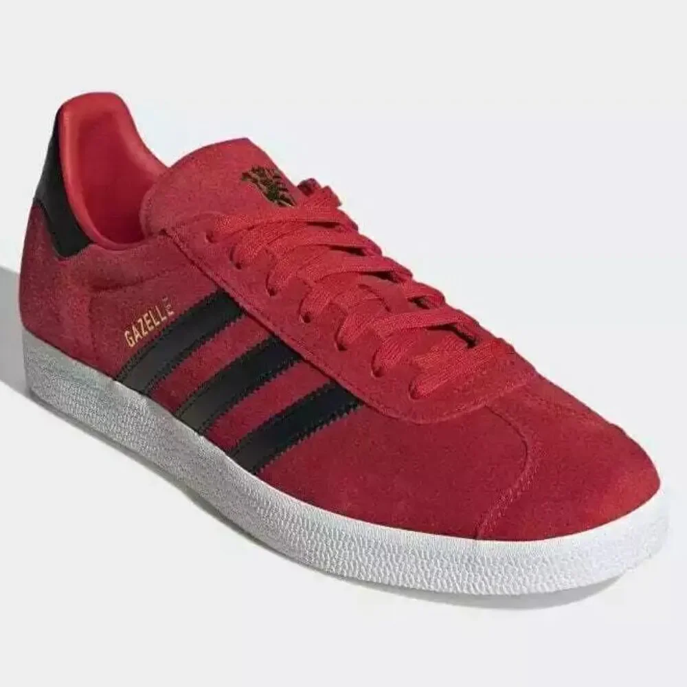 Adidas Manchester United x Gazelle Red Black Men's Athletic Shoes IE8503 6 Mens